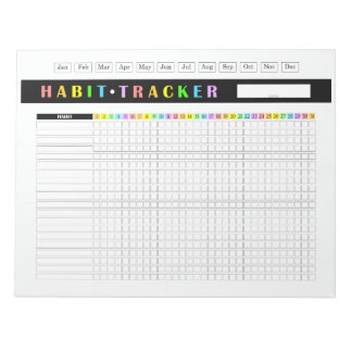 Monatlicher Gewohnheits-Tracker Regenbogen Notizblock