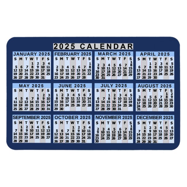 Monatlicher Kalender 2023 Leicht zu lesen Magnet (Horizontal)