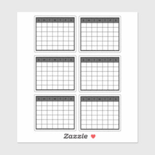 Monatlicher Kalender Aufkleber