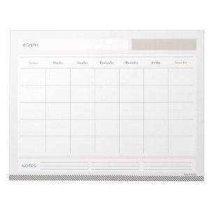 Monatlicher Kalender Notizblock