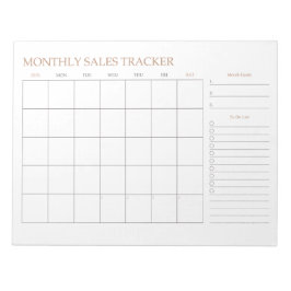 Monatlicher Umsatz-Tracker undatierter Kalenderpla Notizblock
