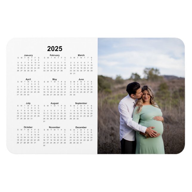 Monatliches Kalendermagazin 2025 mit Foto Magnet (Horizontal)