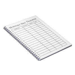 Monatliches Rechnungs-Tracker-Notizbuch Notizblock