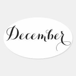 Monats-Aufkleber: Dezember Ovaler Aufkleber