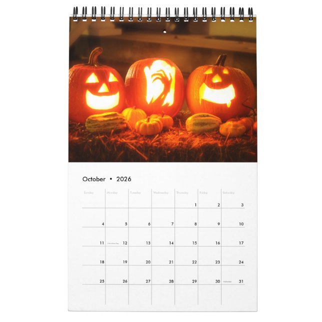 Monatsfeiertage Kalender (Okt 2026)