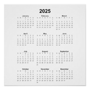 Monatskalender 2025 - Allzweck Poster