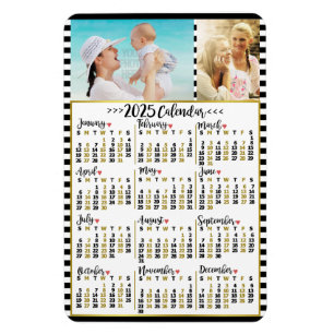 Monatskalender 2025   Benutzerdefinierte Fotos Magnet