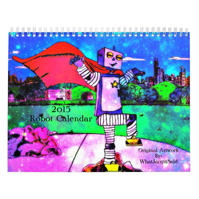 Monatskalender der Comic-Art-Roboter-2015 Kalender (Titelbild)