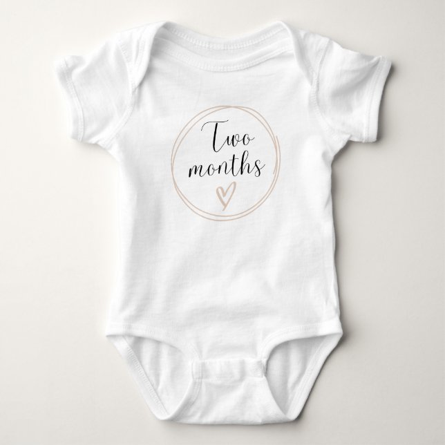Monatsmilestone Bodysuit 2 Monate Baby Strampler (Vorderseite)