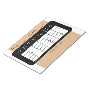 Monatsplaner Tan Kalender von Janz Notepad Notizblock