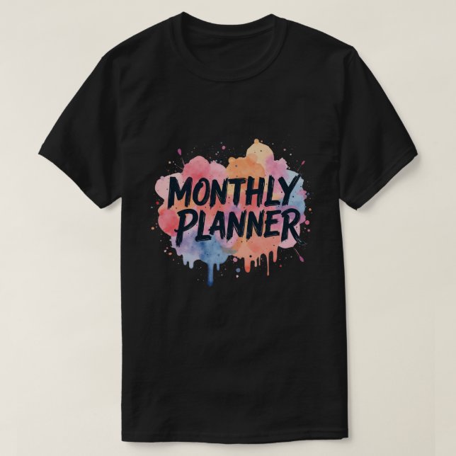 Monatsplaner Wasserfarbensplash T-Shirt (Design vorne)