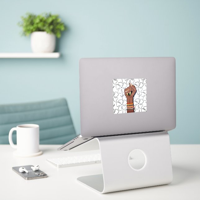 Monatstribut an die schwarze Geschichte: Afrikanis Aufkleber (Laptop auf Schreibtisch)
