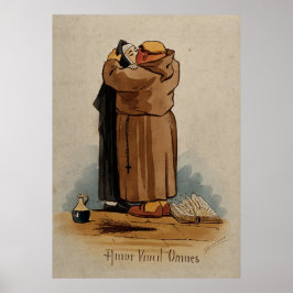Mönch küsst Nonnen, Liebe erobert alles, lateinisc Poster