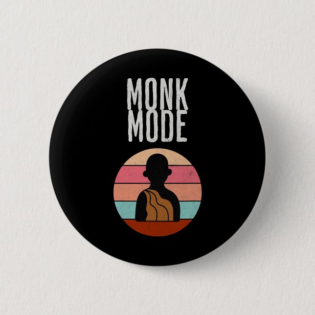 Mönch-Modus, Zen und Yoga, Meditation, buddhistisc Button (Vorderseite)