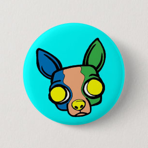 Mönch-Welpen-Button - Türkis Button