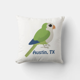 Mönchensittich -Austin, Texas Kissen