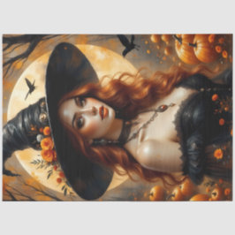 Mönchshexe ernten mit Pumpkins und Rose im Herbst Seidenpapier