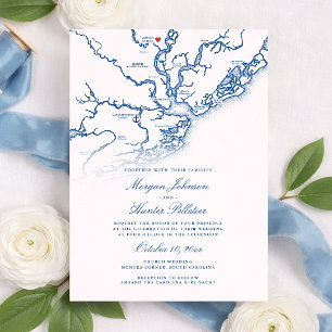 Moncks Corner und Carolina Girl Yacht Hochzeit Einladung