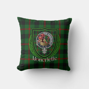 Moncrieffe-Schottischer-Clan-Tartan & Wappen Kissen