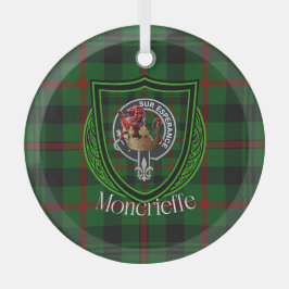 Moncrieffe Scottish Clan Tartan & Crest Ornament Aus Glas
