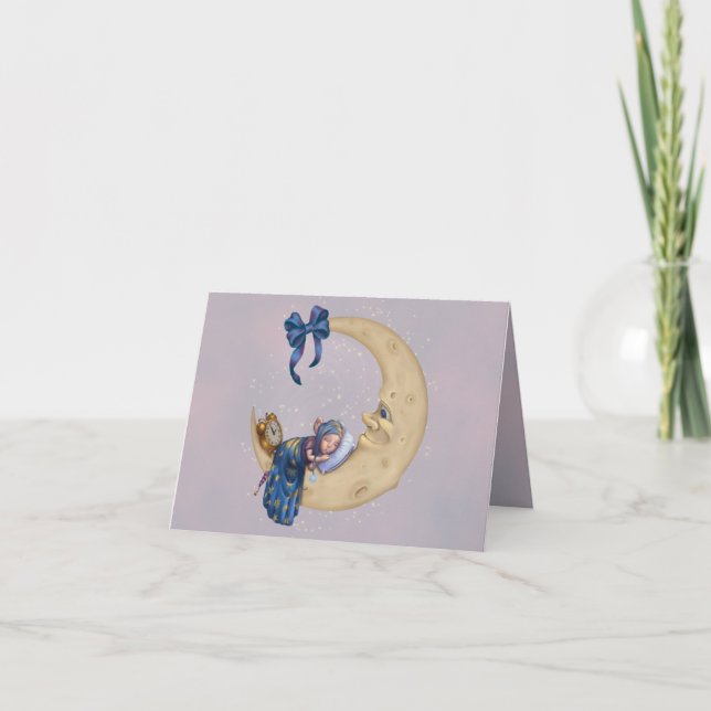 Mond-Baby-Elf Dankeskarte (Vorderseite)