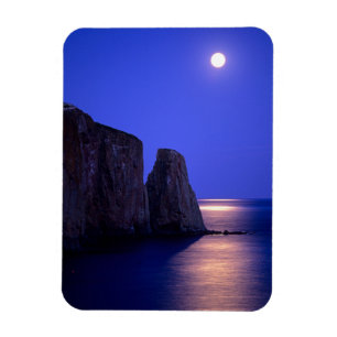 Mond bei Dämmerung Perce Rock Gaspe Küste Quebec Magnet