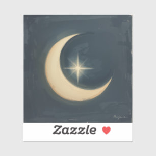 Mond, der einen Stern wiegt 🌌🎨 Aufkleber