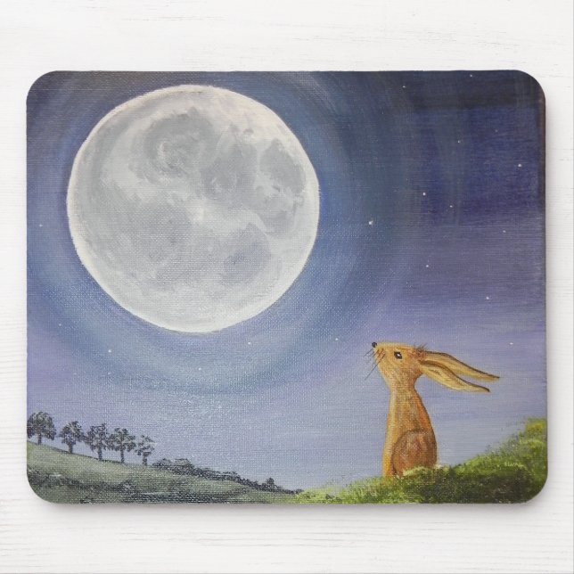 Mond, der Hase-Mäusematte anstarrt Mousepad (Vorne)