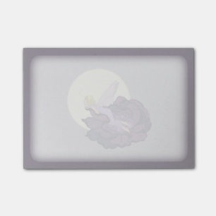 Mond, der lila Blumen-feenhaften Abends-Himmel Post-it Klebezettel
