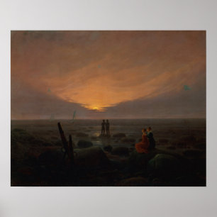Mond, der über das Meer, 1821 steigt Poster