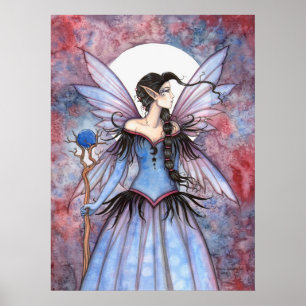 Mond des winterlichen mystischen Feen-Fantasie-Kun Poster