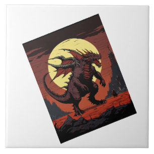 Mond-Drache. Fliese