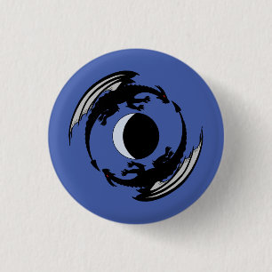 Mond-Drachen Fantasy-Design-Button Button