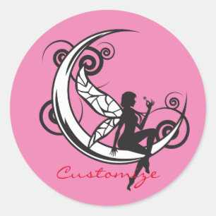 Mond Fairy Silhouette Thunder_Cove Runder Aufkleber