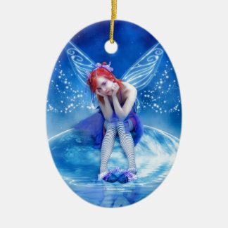 Mond-Fee Keramik Ornament