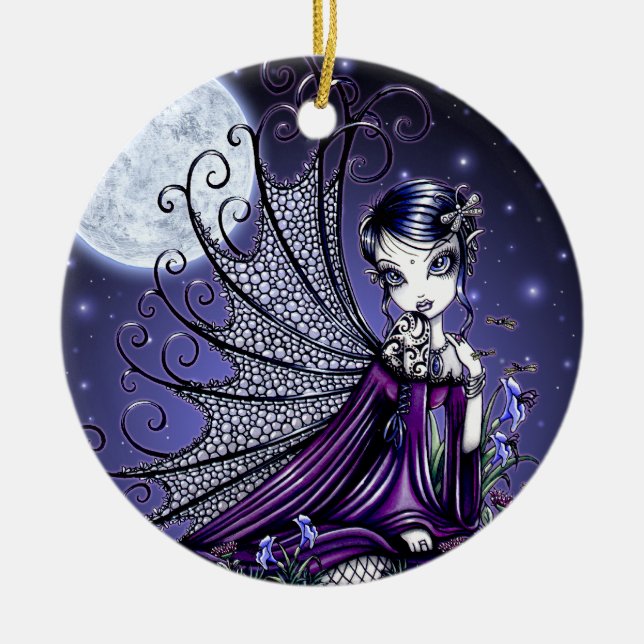 Mond-Fee-Verzierung "Maggy" gotische Keramik Ornament (Vorne)