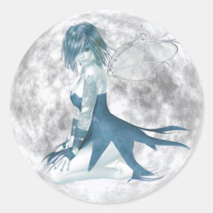 Mond-feenhafte runde Aufkleber