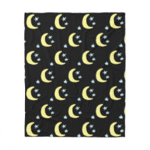 Mond Glow Throw Blanket (schwarz & weich gelb)