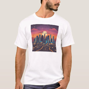 Mond hinter der Stadt T-Shirt