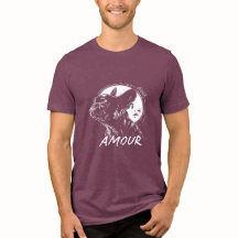 Mond Hund Amour Shirt - Romantische französische g