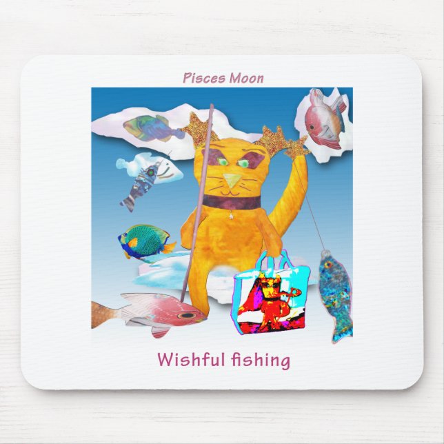 Mond in Fischen Mousepad (Vorne)