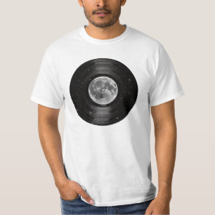 Mond in Raum-Vinyl-LP-Aufzeichnung T-Shirt
