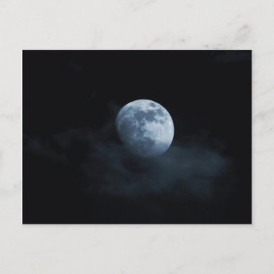 Mond in Wolken Postkarte