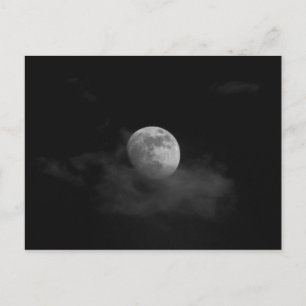 Mond in Wolken Postkarte