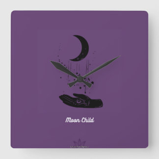 Mond Kind Wanduhr