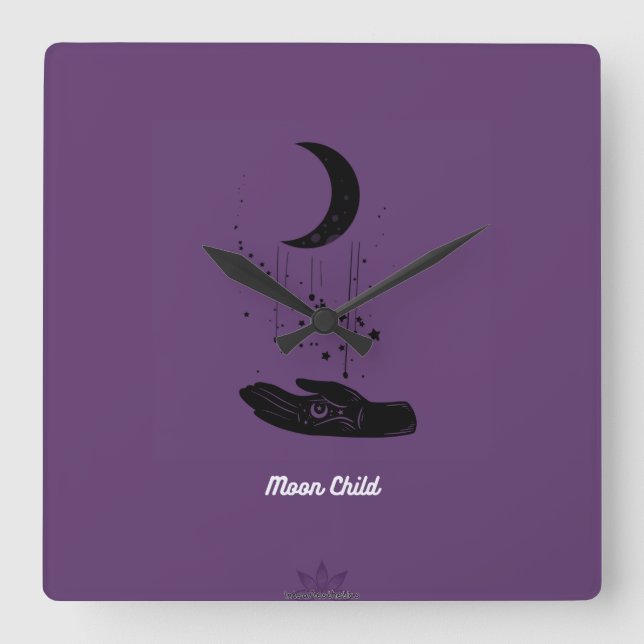 Mond Kind Wanduhr  (Vorderseite)