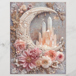 Mond Kristalle Junk Journal Scrapbook Papier