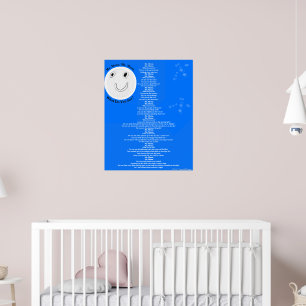 Mond lächeln Sterne Kindergedicht Großes Poster