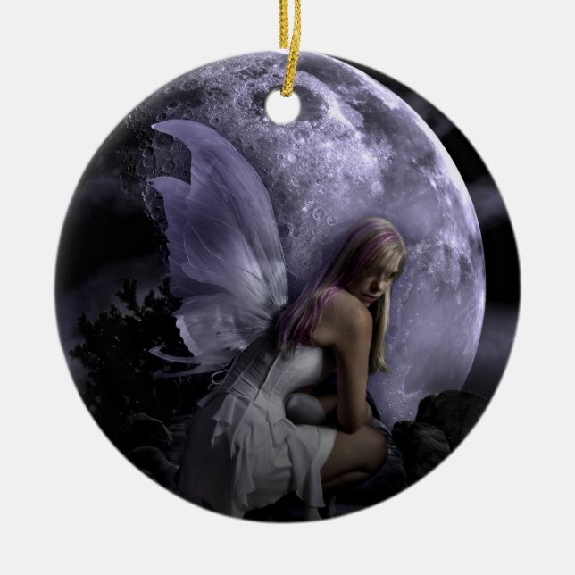 Mond-Licht-Fee Keramikornament (Vorne)