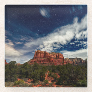 Mond-Licht über Sedona, Arizona Glasuntersetzer